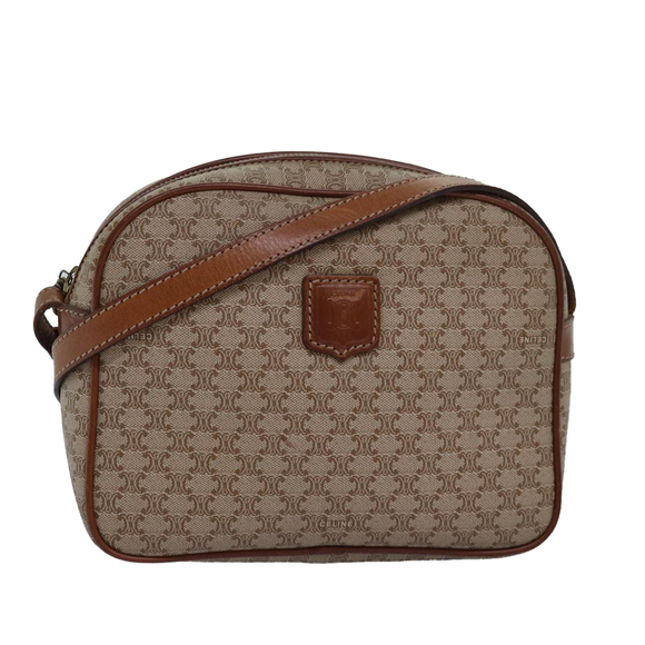 CELINE Macadam Canvas Shoulder Bag Beige Auth 77624 - Picture 1 of 16